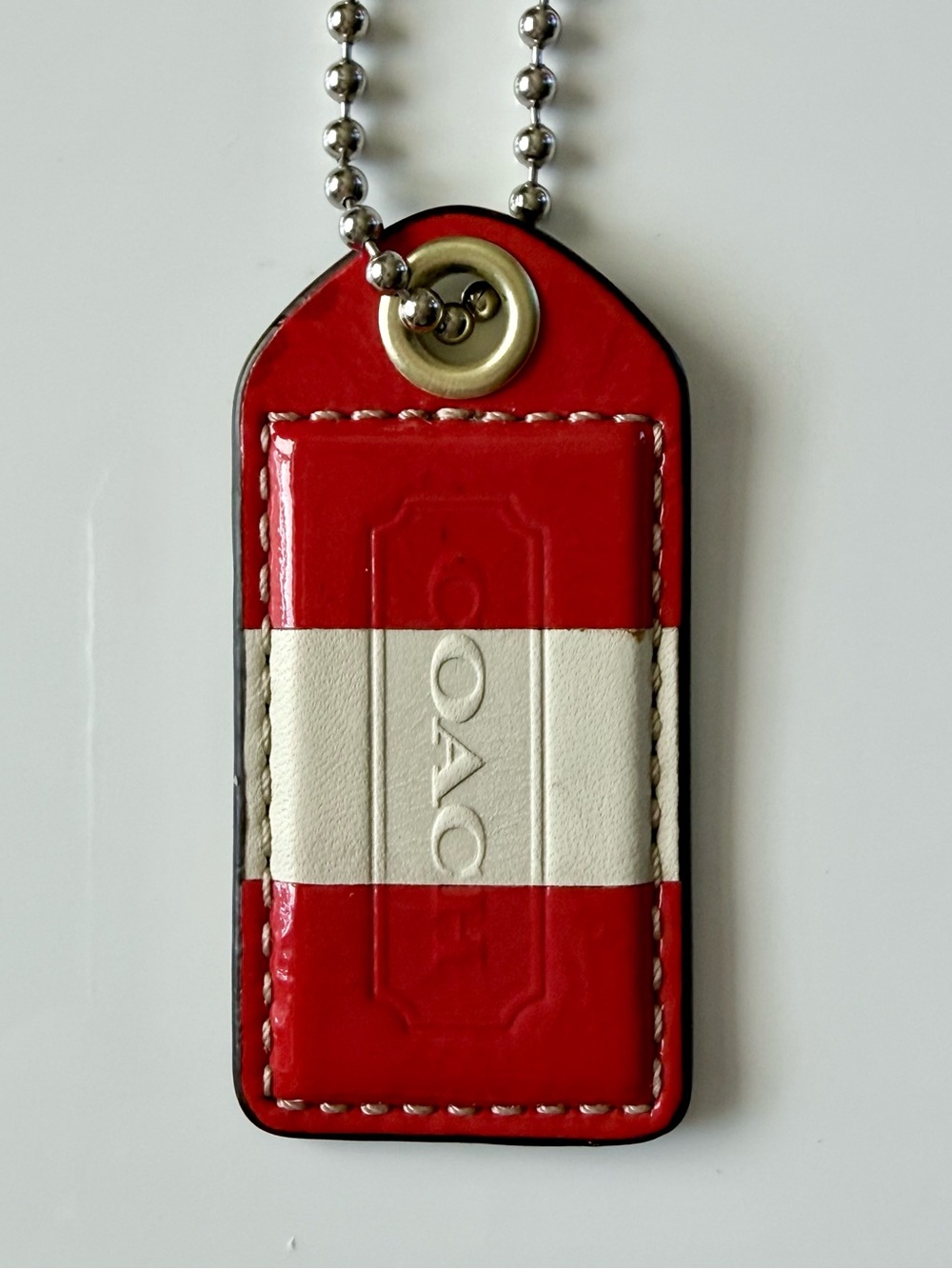 Coach Heritage Striped Patent Leather Bag Charm Hangtag Replacement
